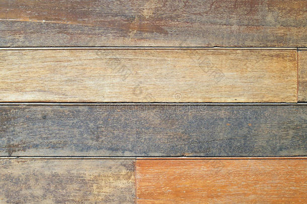 棕色木板墙或地板纹理背景，一排木板装饰房屋的乡村风格