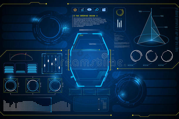 抽象HUD接口UI未来虚拟人工智能创新概念设计背景模板