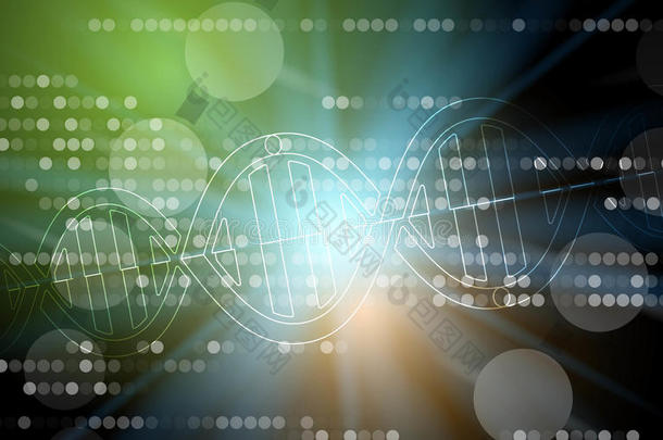 DNA和医疗技术背景。 未来主义分子s