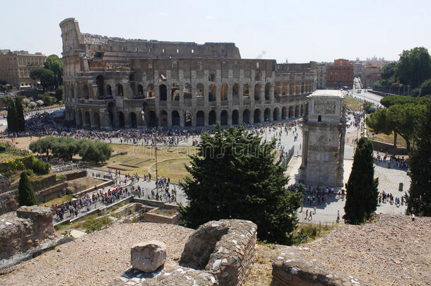 罗马中心，古罗马，古罗马，竞技场，废墟，旧建筑，队列，拉齐奥，意大利。