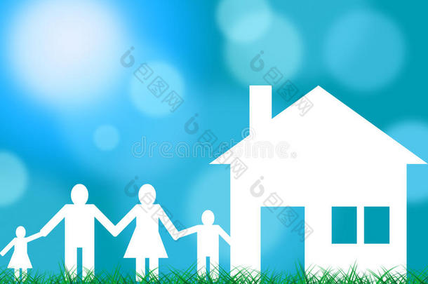 家庭住宅表示家庭、子女和子女