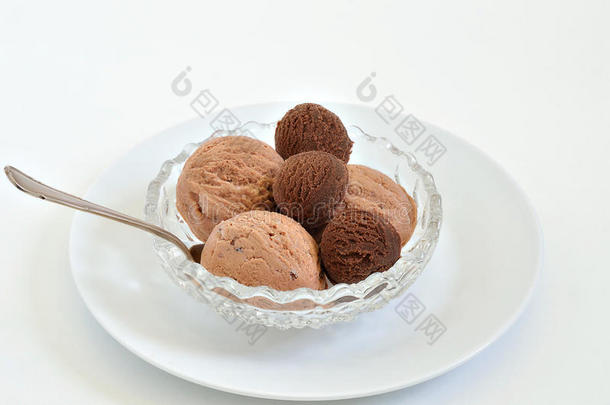巧克力<strong>冰淇淋</strong>和榛子<strong>冰淇淋</strong>