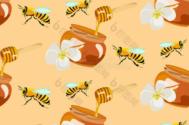 蜂蜜色无缝图案