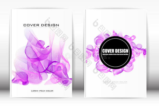 封面设计模板出版线，如紫色烟雾在一个w