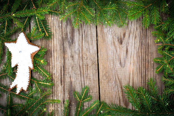 抽象的圣诞节和新<strong>年</strong>背景与旧的老式木材