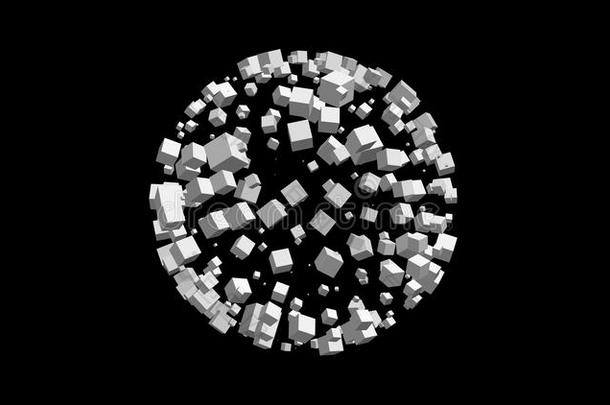 (8k)用黑色背景隔离的白色立方体的三维渲染