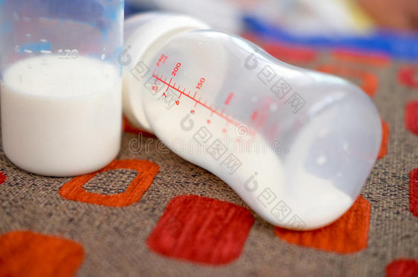 婴儿奶瓶加牛奶