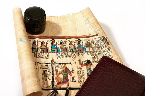 古埃及在旧卷轴上
