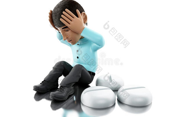 头痛的3D患者需要吃药。