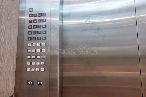 <strong>电梯</strong>或<strong>电梯</strong>钥匙垫的细节，<strong>电梯</strong>按钮面板