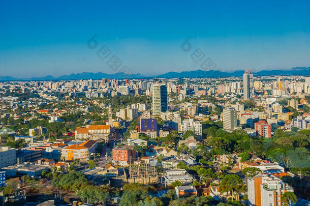 库里蒂巴，巴西-2016年5月12<strong>日</strong>：城市天际线的美丽景色，库里蒂巴是巴西<strong>人口人口</strong>最多的城市