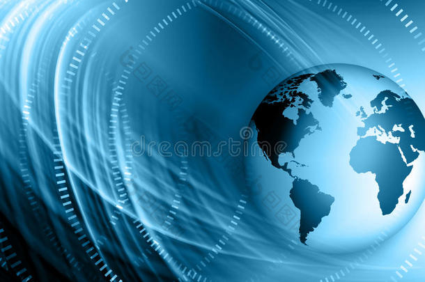 全球商业的最佳<strong>互联网</strong>概念。 地球仪，技术背景上的发<strong>光线</strong>。 电子，无线，射线