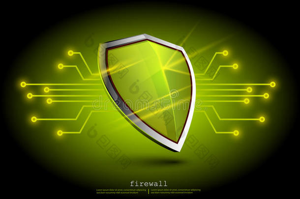 绿色防火墙<strong>屏蔽</strong>反向。 互联网安全。