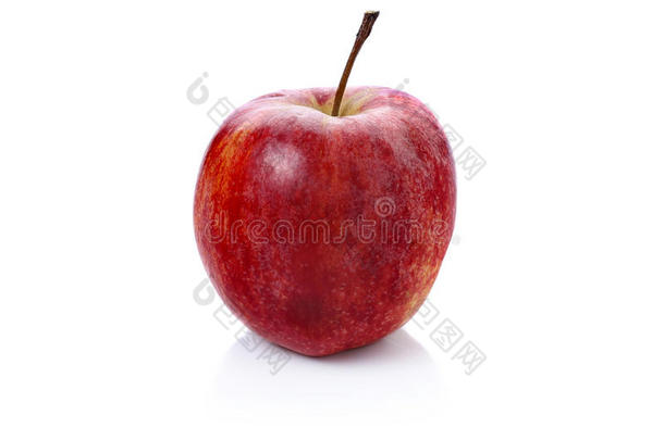 新鲜的红苹果，叶和片的背景