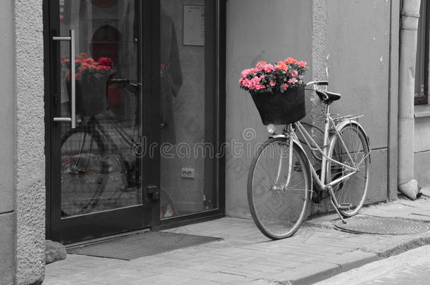 带花自行车