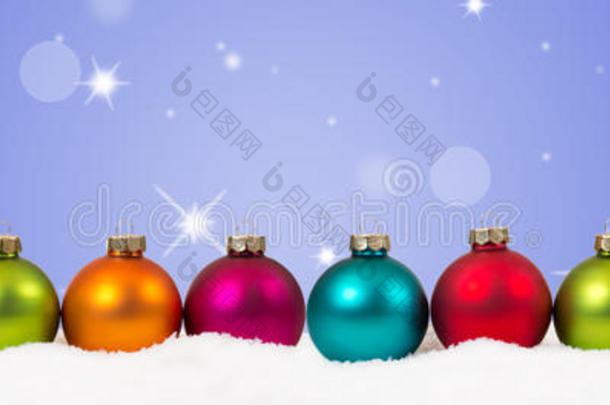 圣诞彩球横幅装饰明星背景副本