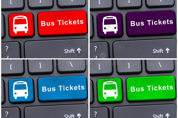 公共汽车售票按钮与公共汽车图标