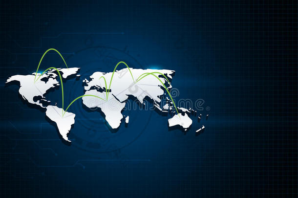 全球技术创新理念世界地图数字设计背景