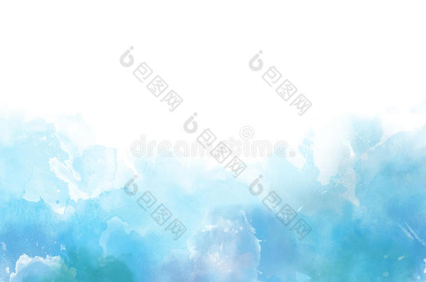 蓝色水彩艺术边框背景