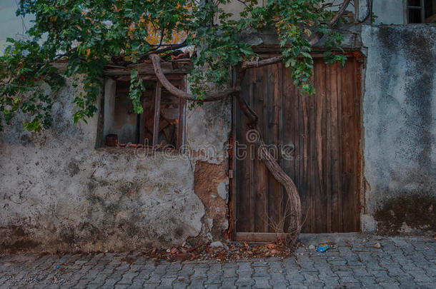 土耳其一所旧房子的前门
