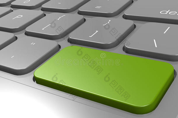黑色键盘中的绿色输入按钮