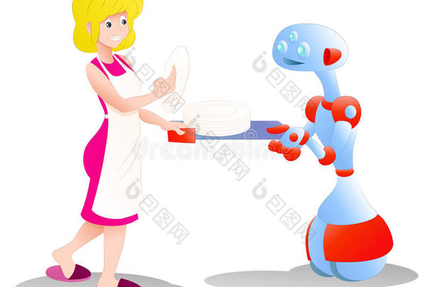机器人帮助妈妈