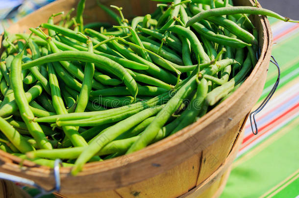 农贸市场的新鲜蔬菜，包括豆类、南瓜