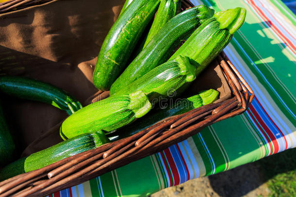 农贸市场的新鲜蔬菜，包括豆类、南瓜