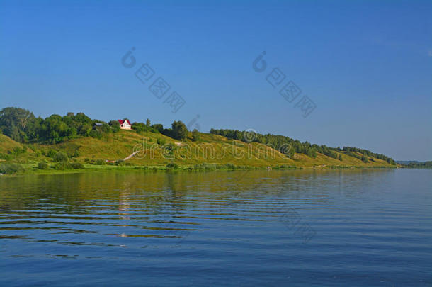 俄罗斯卡西莫夫市奥卡河突然河岸