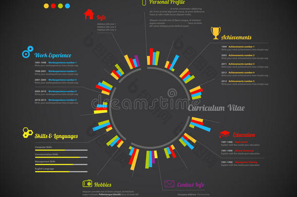 创意，色彩丰富的简历/<strong>简历模板</strong>
