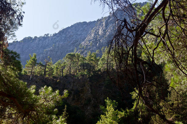 峡谷克里特岛希腊徒步旅行风景