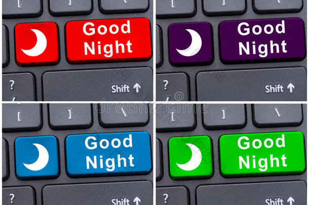 带有晚安按钮的电脑键盘