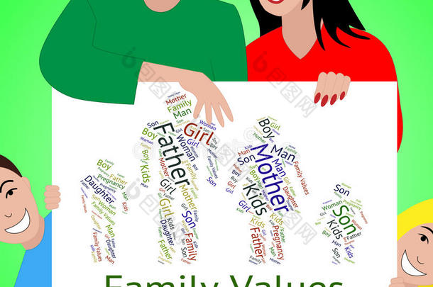 家庭<strong>价值观</strong>显示血缘关系和孩子