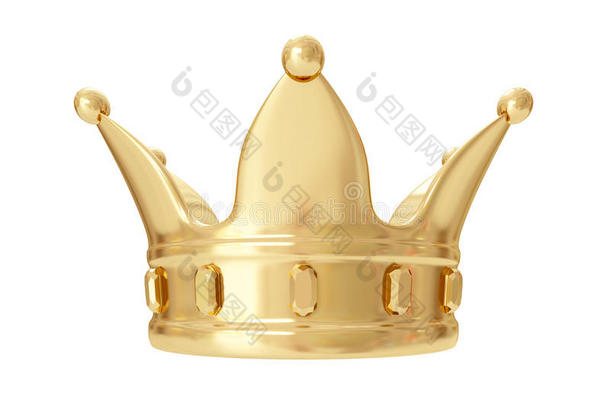 金色皇冠。 三维渲染