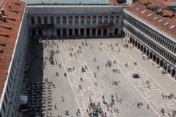 意大利威尼斯圣马克广场的鸟瞰图