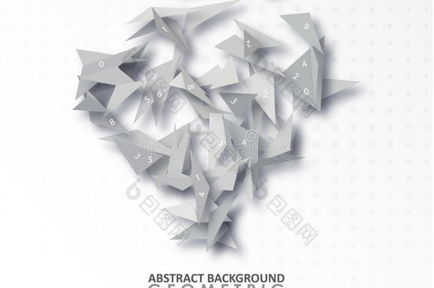 抽象灰色向量背景灰色三角形几何设计eps10