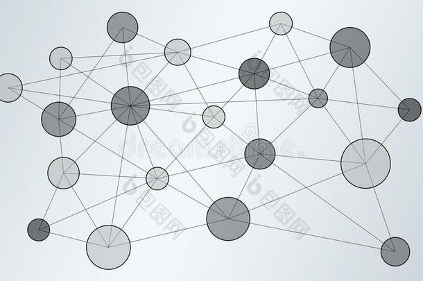 圆形数据网络连接三维渲染