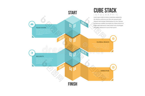 立方体堆栈信息图