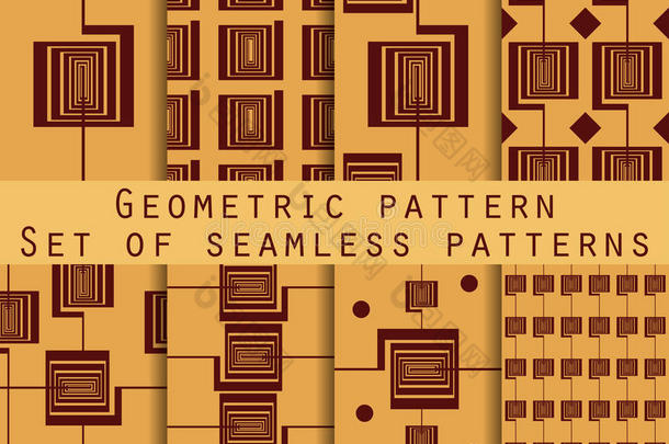 几何无缝图案。 准备好了。 壁纸、瓷砖、织物和设计的图案。