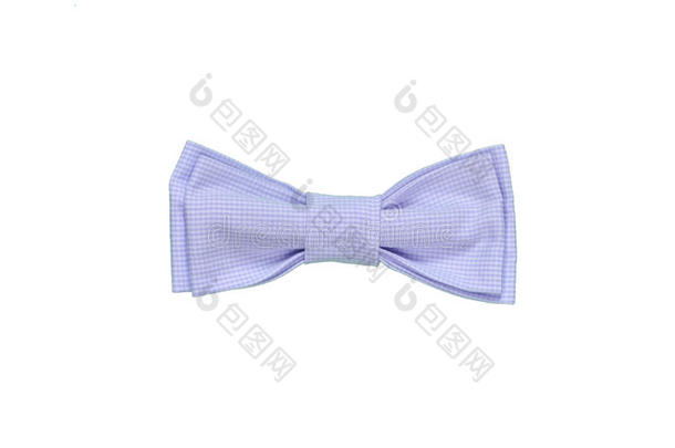 蓝色<strong>手工蝴蝶</strong>结领带隔离在白色背景上。