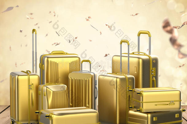 金色硬箱行李