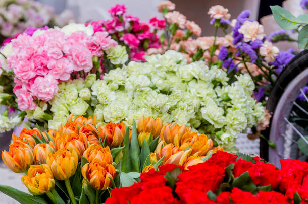 鲜花市场，鲜艳生动的鲜花