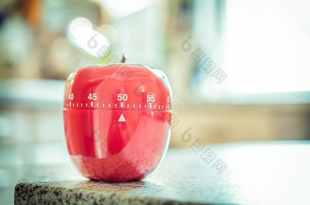 50分钟-<strong>苹果</strong>形状的红色厨房鸡蛋计时器