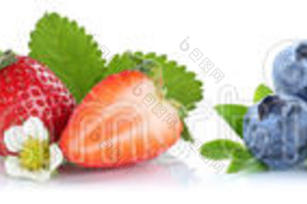 浆果、草莓、蓝莓、红色醋栗器官的集合