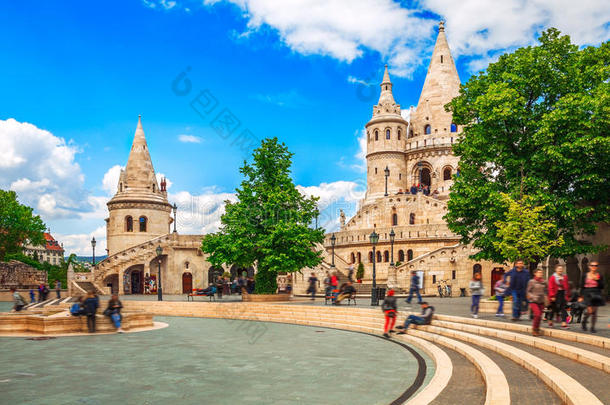 布达佩斯费舍尔曼堡垒广场著名的旅游地标