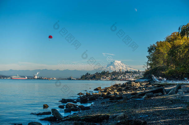 海岸风景攀登山西北