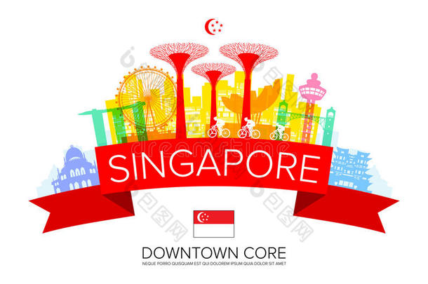 美丽的新加坡<strong>旅游地</strong>标。