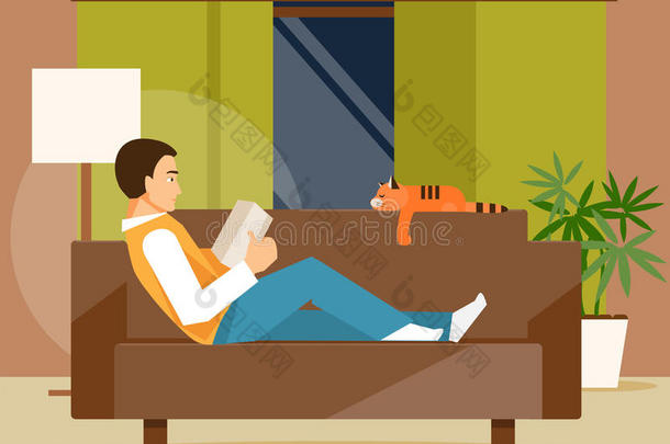 书男孩卡通猫沙发
