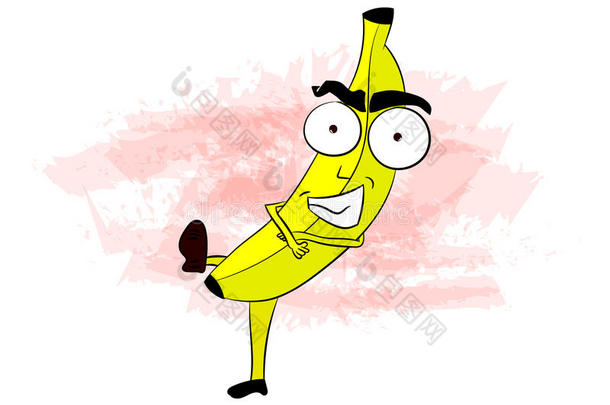 酷香蕉人物插图的漫画风格与交叉h