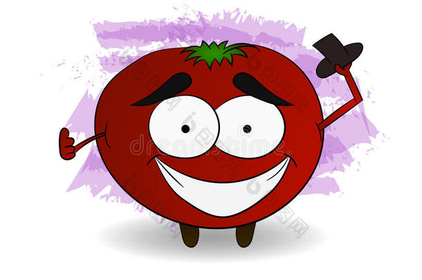 酷番茄人物插图在漫画风格保持黑色